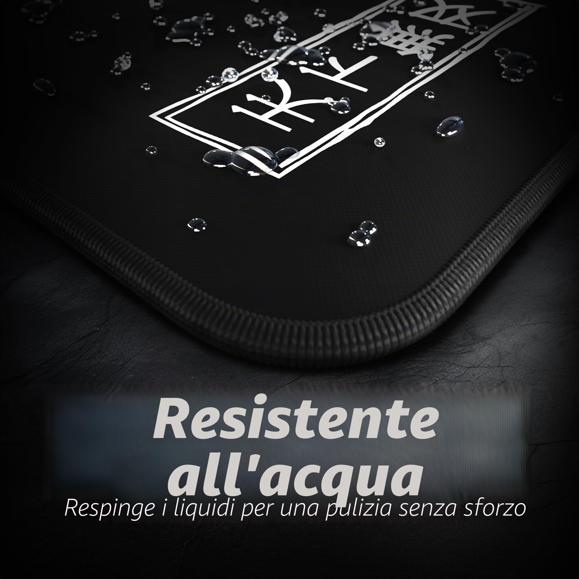 Hystar Tappetino per mouse da gioco, superficie in morbido tessuto testurizzato, tessuto impermeabile, spessore 5 mm, sottobicchiere in silicone per bevande, scatola durevole per il trasporto, design