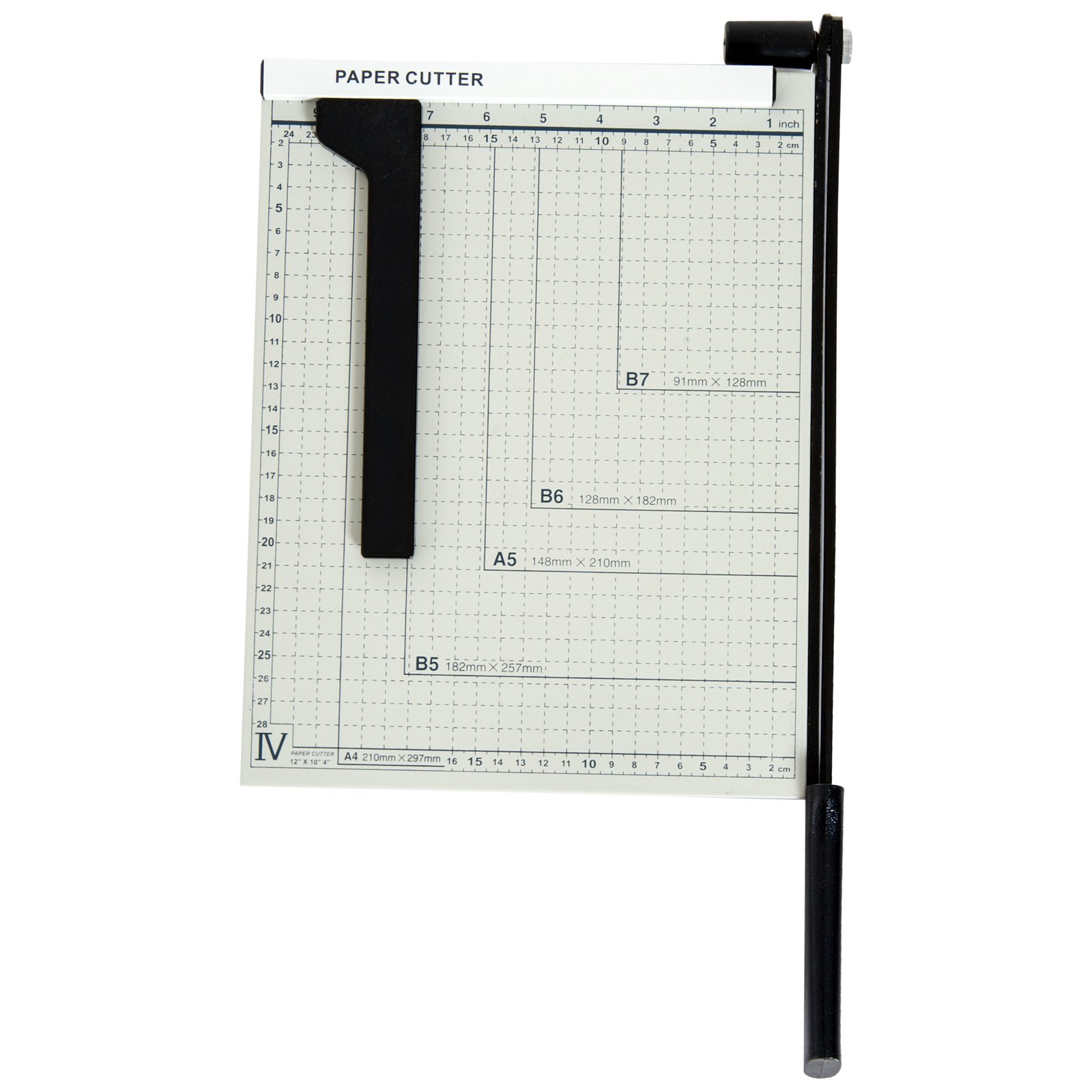 HOMCOM Cortador de Papel A4 Guillotina 12 Hojas 48x26,5x5 cm Blanco