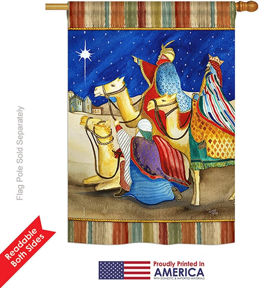 Breeze Decor H114213 Three Kings Vertical House Flag, 28" x 40", Multicolor