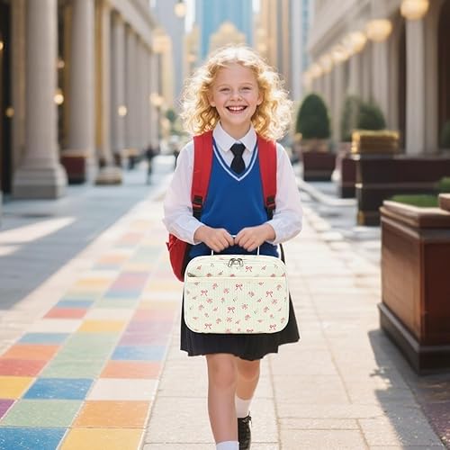 Miniatura 5 de Bolsa de almuerzo para niños y niñas, lonchera aislada para la escuela, organizador de almuerzo, bolsa de almuerzo escolar para niños (mariposa