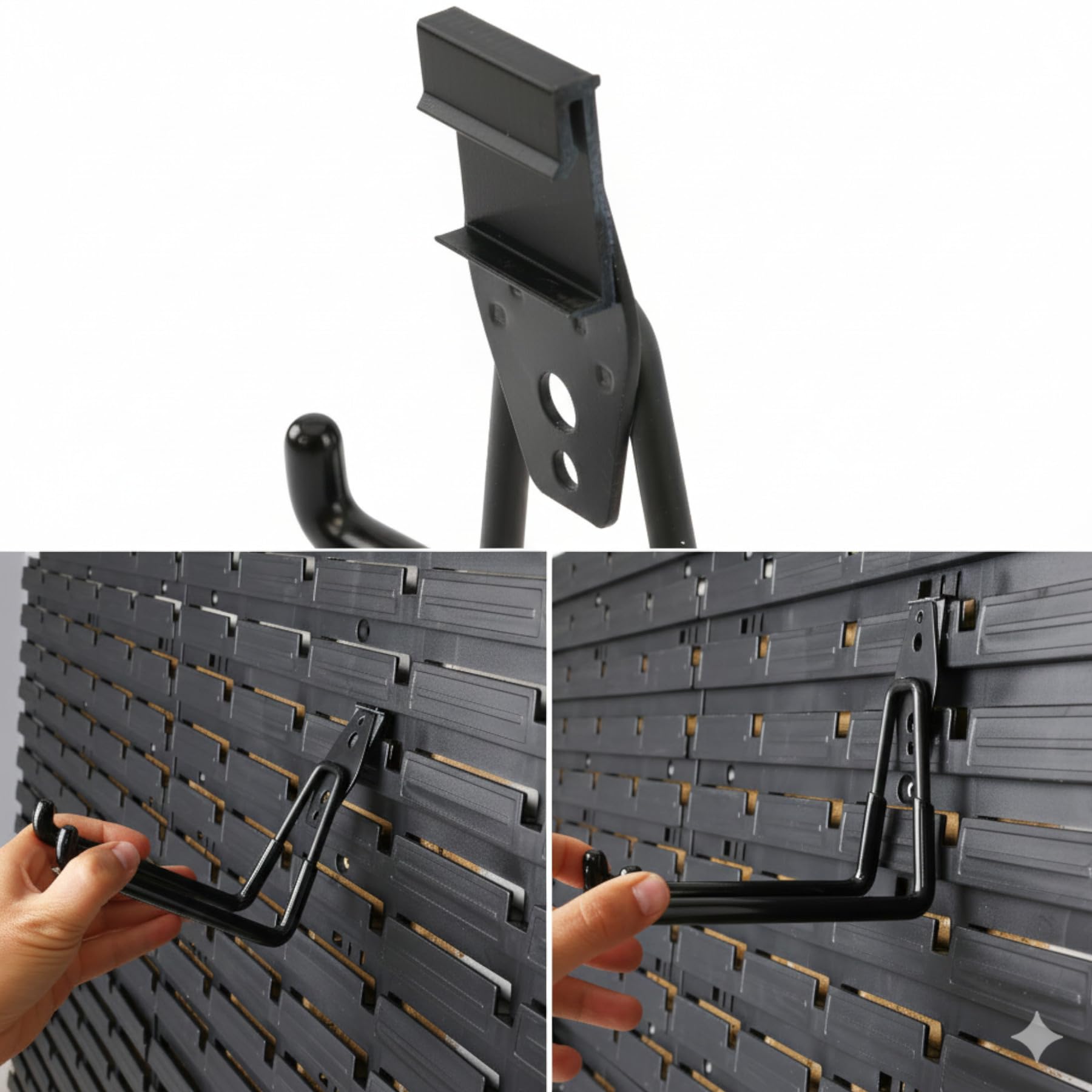 botle Set 10 Stck. Werkzeugwand Haken, Werkzeughaken, für Elektrowerkzeuge, Geradeförmig 19cm, PVC-Ummantelung, für Garage, Schuppen, für Leitern und Schaufeln, Doppelhaken, bis 25 kg