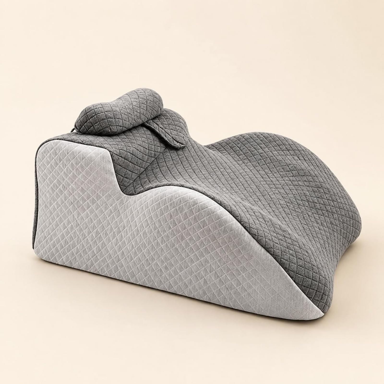 LOVIVER Almohada para Cama Almohada Ergonómica Cojín de Apoyo Cojín Corporal Cojín para Dormir con Espuma Viscoelástica y Diseño Contorneado Adecuada para Dormir Lectura y Uso de Móvil en Cama