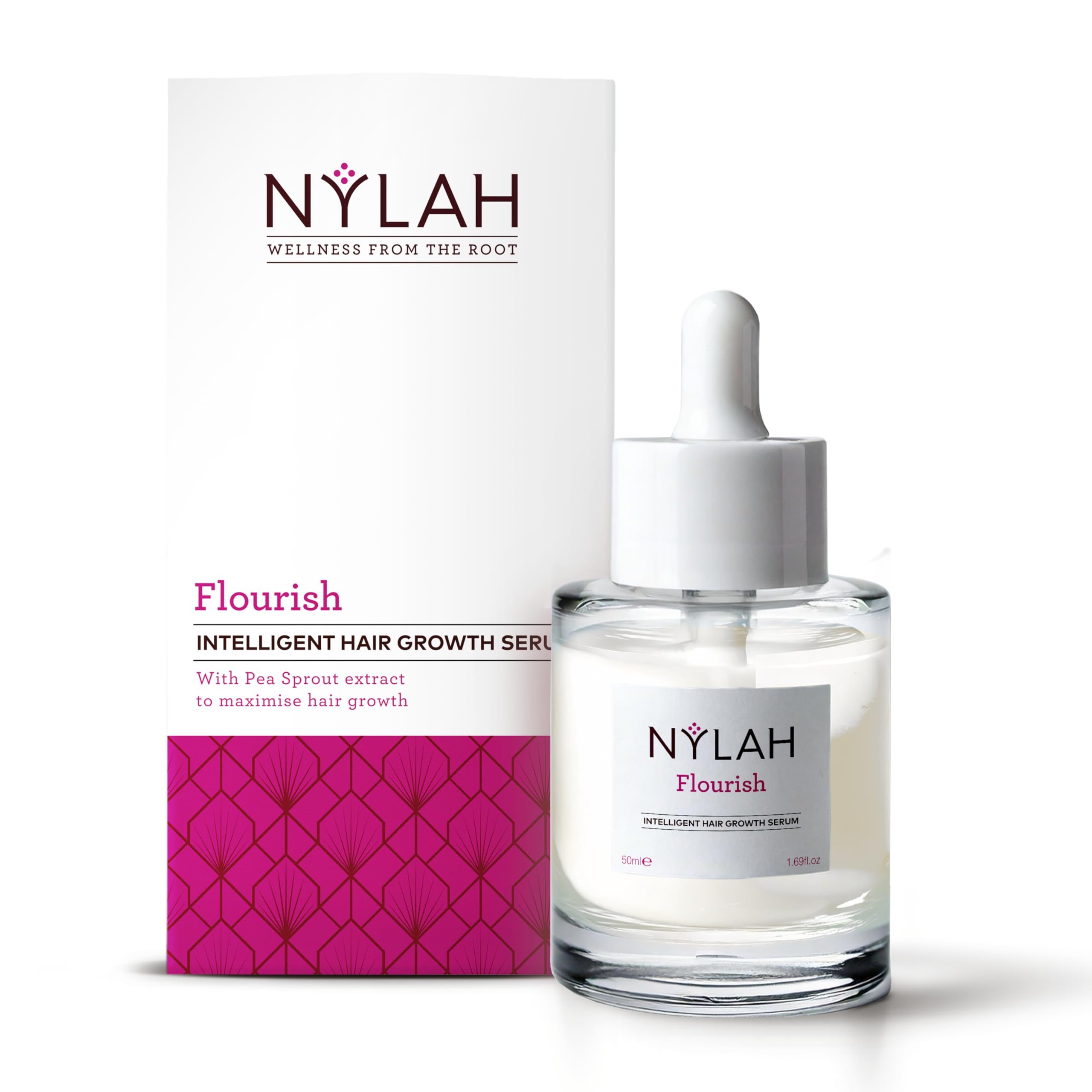 Flourish Intelligent Hair Growth Serum 50ml hair growth-boosting & thickening serum for afro & curly hair – Clinically proven to reduce shedding, strengthen roots & support scalp health