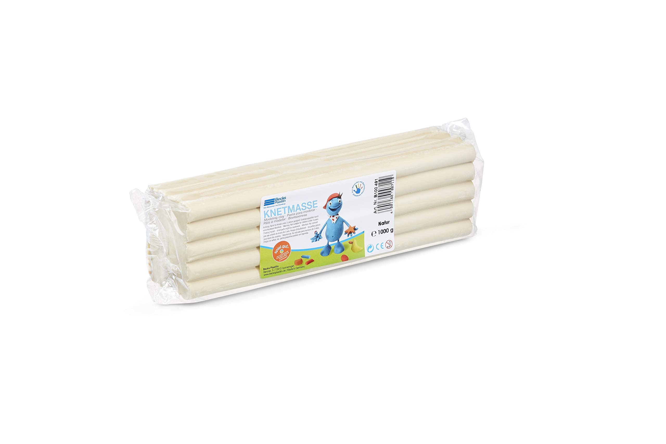 Becks Plastilin B100491 Modelling Clay 1 Kg Package Natural-Coloured, Clear, 1000 g