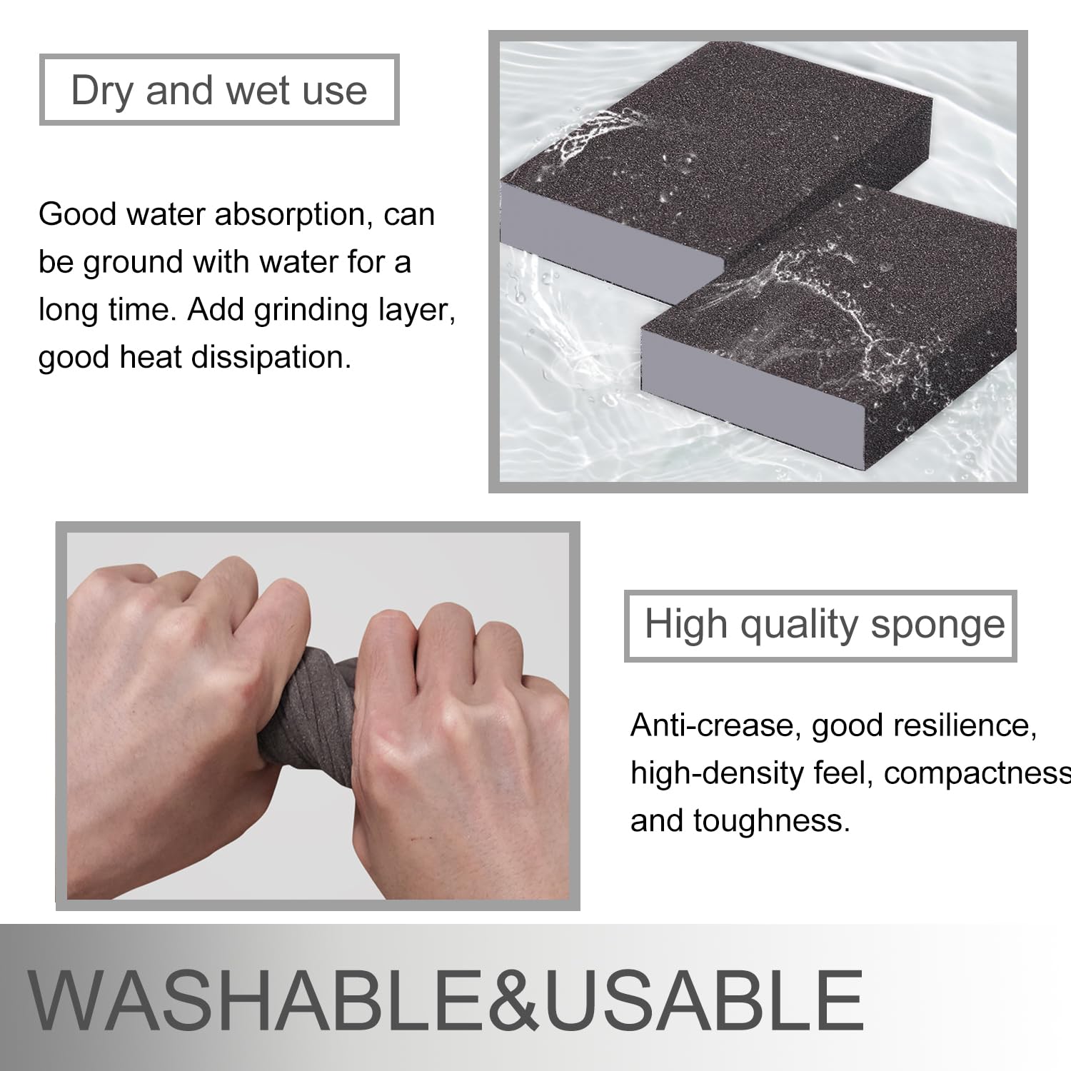 Fine Sanding Sponges - 12 Pcs, Reusable -4