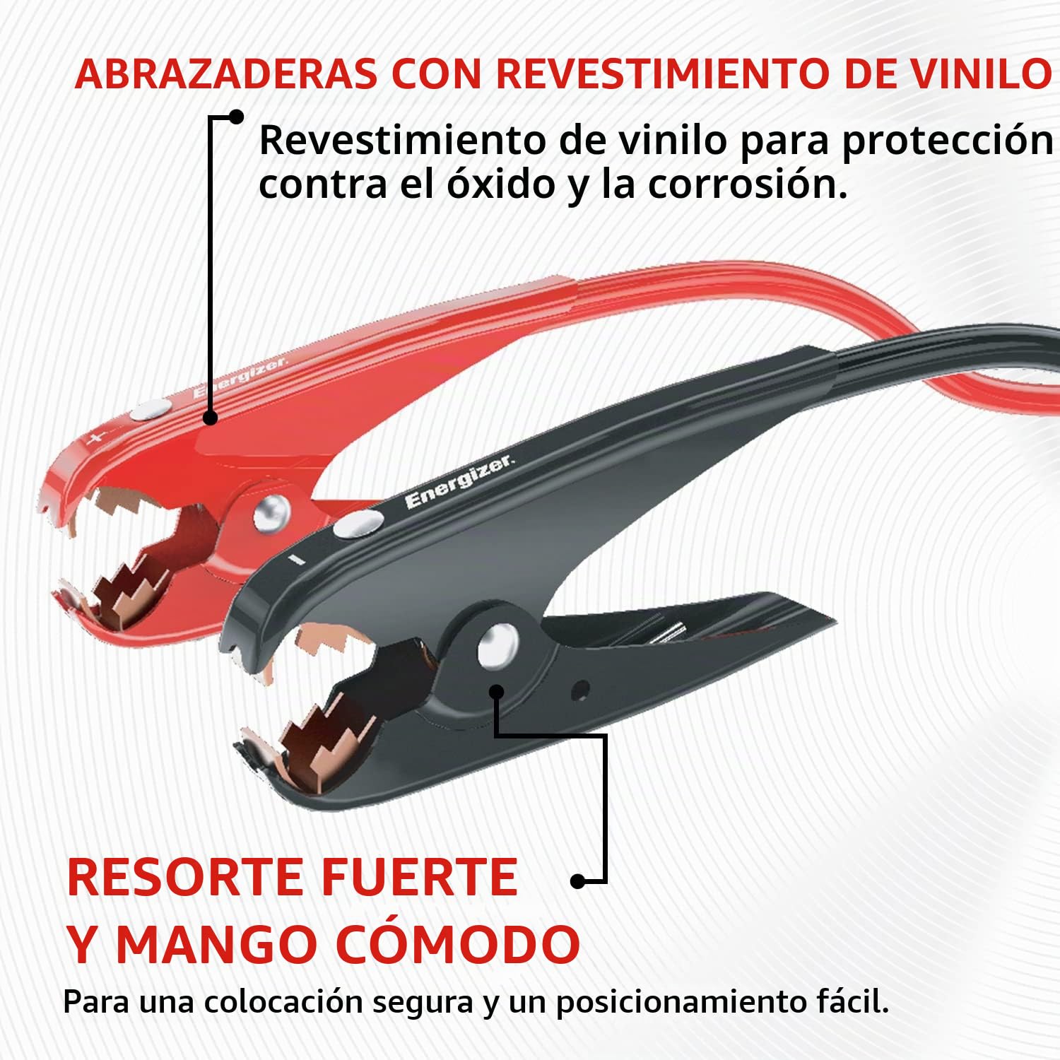 Energizer Cables de Arranque, Ideal para Bateria de Coches, Motocicletas, Camiones Gasolina/Diesel (20 pies (Calibre 2))