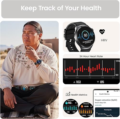 Miniatura 2 de Health Smart Watch for Women Men - 1.43" Screen Fitness Tracker Watch with 24/7 Heart Rate, Sleep Tracking, Blood Oxygen, Mulitsports Modes, IP68