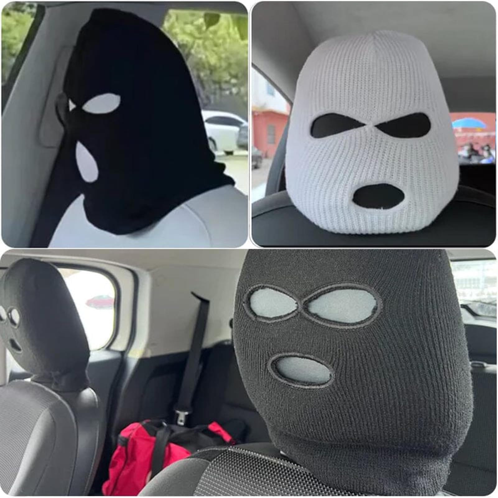 Housses D'Appuie-Tête Voiture Déco – 2 Pièces Masque Amusant Pour Sièges | Protection & Style
