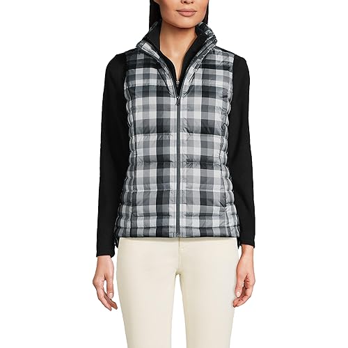 Lands' End Women's Puffer Vest Lightweight Padded Outerwear