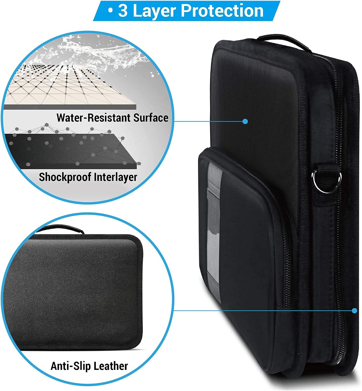 iBenzer Stay in 11 Inch Shockproof Protective Always On Laptop Sleeve Case for 11.6 MacBook, Chromebook, Ultrabook, Black LS-BPS-0111BK - Image 3