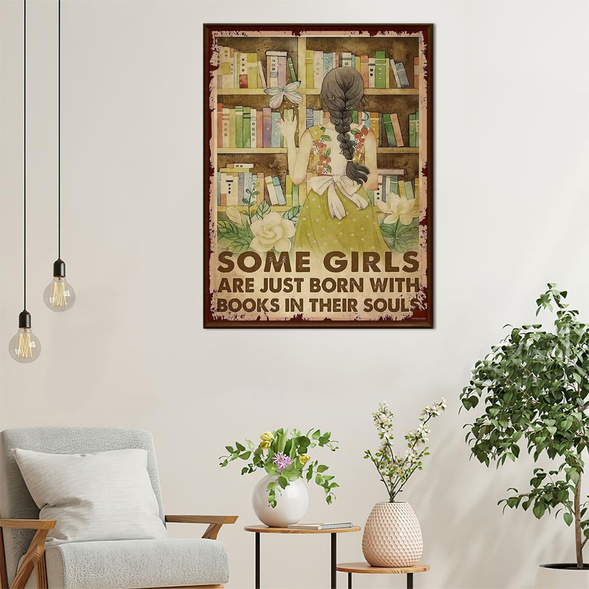UPABLUNSO DIY Paint by Numbers for Adults Women Born with Books in Their Souls Diamond Painting Kits Cross Stitch Crystal Rhinestone Embroidery 12x16 Inch
