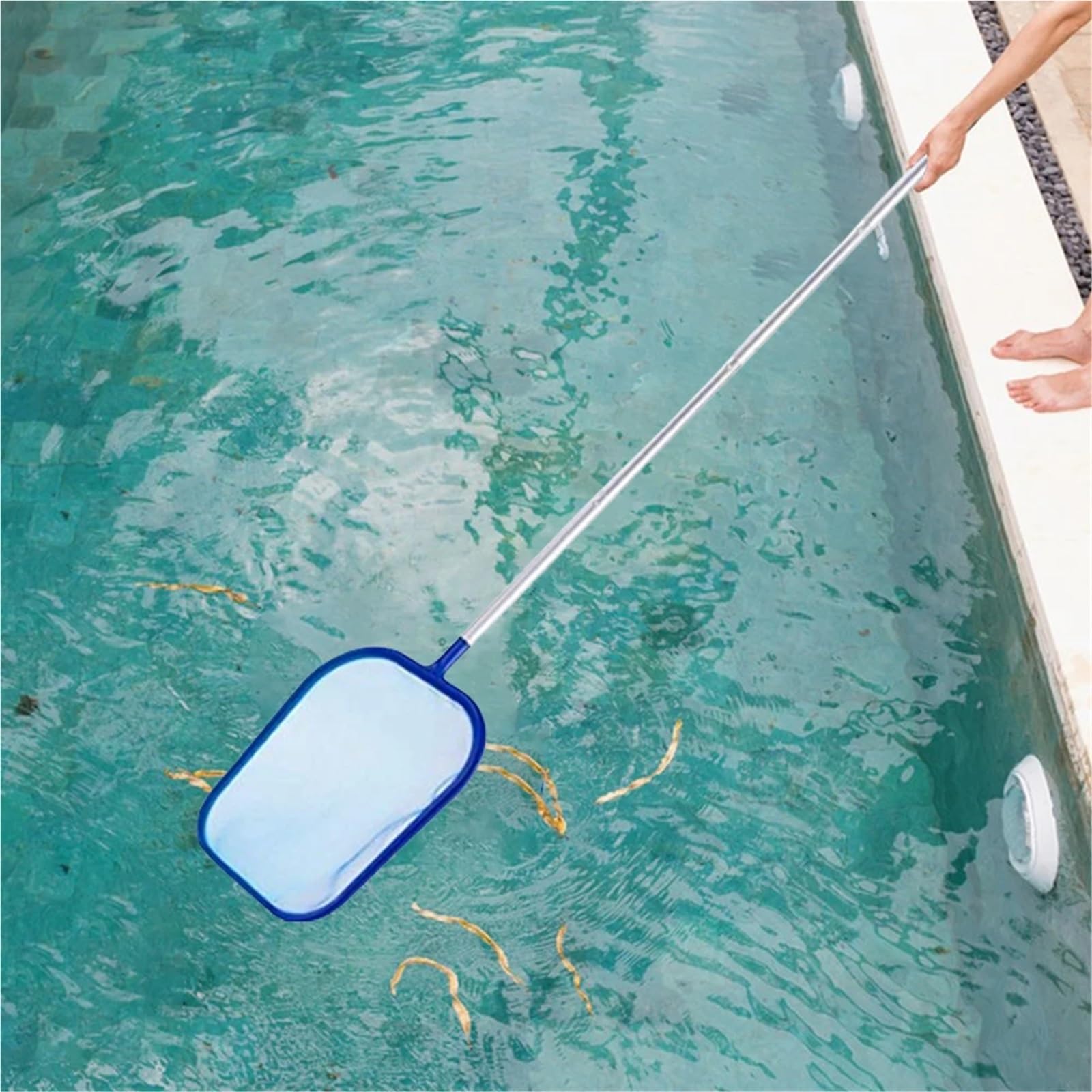Red recogedora de Hojas for Piscinas, 5 Secciones, Poste Aluminio, Red Limpieza for, telescópica, for jacuzzis y Accesorios Exterior para Piscina Estanque