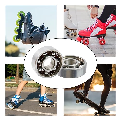 Miniatura 5 de Antrader Rodamiento de bolas de acero 608 de 0.315 in x 0.866 in x 0.276 in de alta precisión de calificación Fidget Spinner Bearing