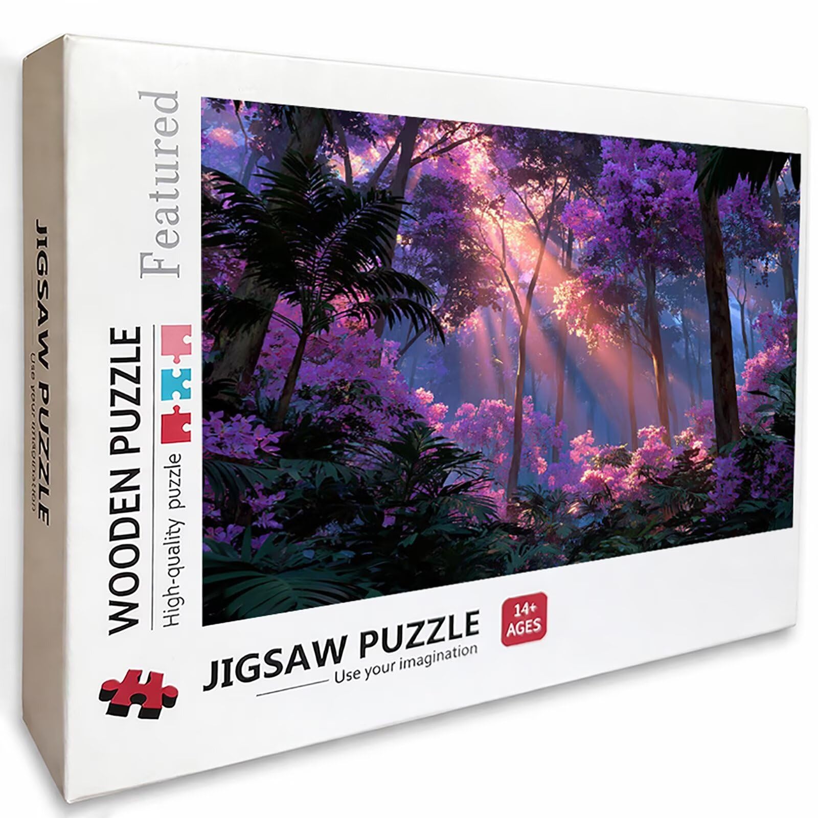 Fioletowe drewniane puzzle, puzzle kwiatowe 2000 elementów dorosłych z pudełkiem 99 x 70 cm, rodzinny wypoczynek, gra edukacyjna najwyższej jakości puzzle wyzwanie, dla dorosłych nastolatków, prezent