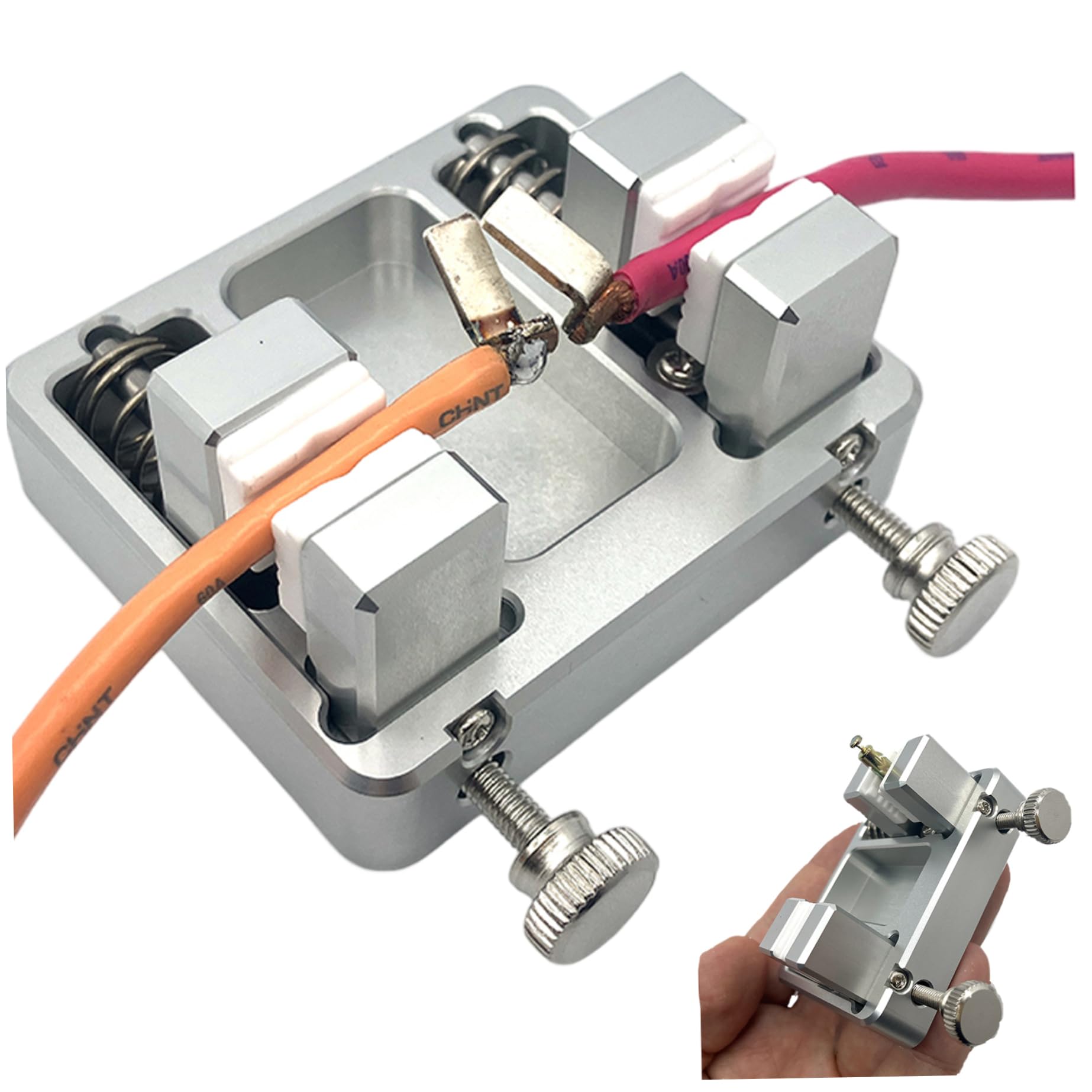 Cakeeyum Silver Welding Table Clamps, 11Mm Adjustable Aluminium Alloy Soldering Clamp Secure Practical Tool For Home Diy, Electrode & Workshop Repairs Welding Table Clamps, Soldering Clamp, Solder