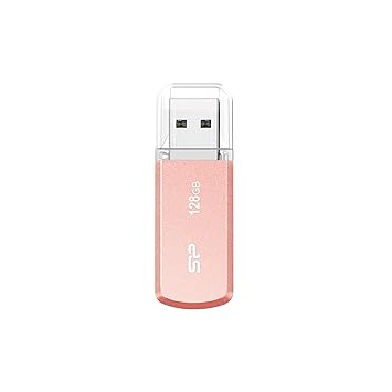 SP Silicon Power 128GB USB 3.2 Flash Drive, Pen Drive, Scratch Protection, Built-in Strap Hole, Detachable Cap (Helios 202, Pink)