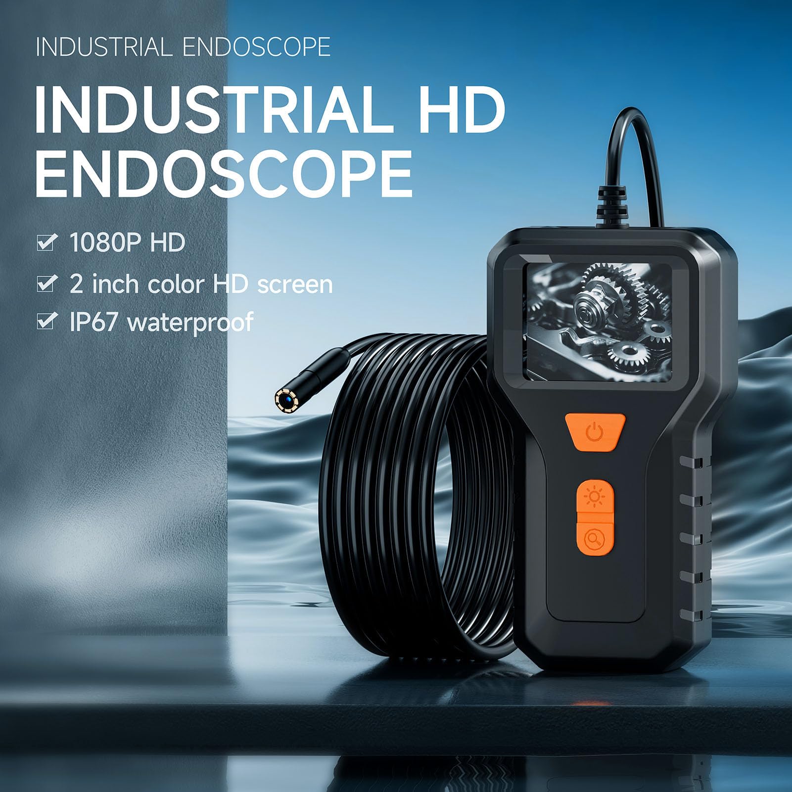 Industrial Inspection Camera HD Display 8mm Lens Digital Snake Camera for Various Inspections