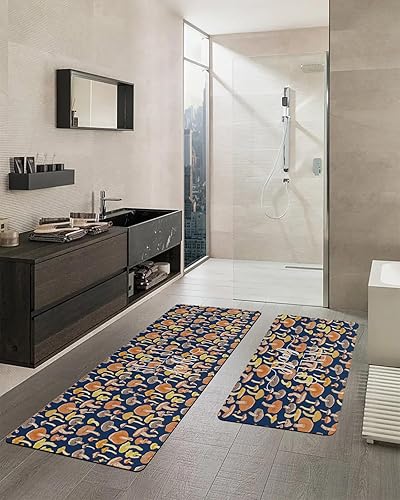 Miniatura 7 de Tapete de baño multicolor con hongos para bañera, tapete antideslizante de secado rápido y absorbente de tierra de diatomeas para ducha, fregadero