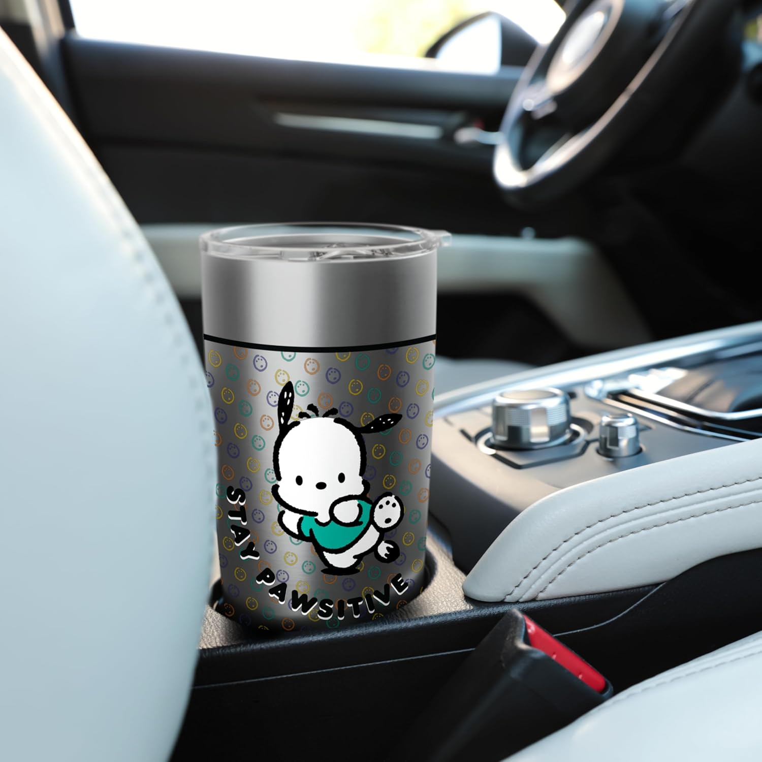 Pochacco Stay Paw-sitive Positive Good Energy Fun Vibes Stainless Steel Insulated Tumbler - Image 6