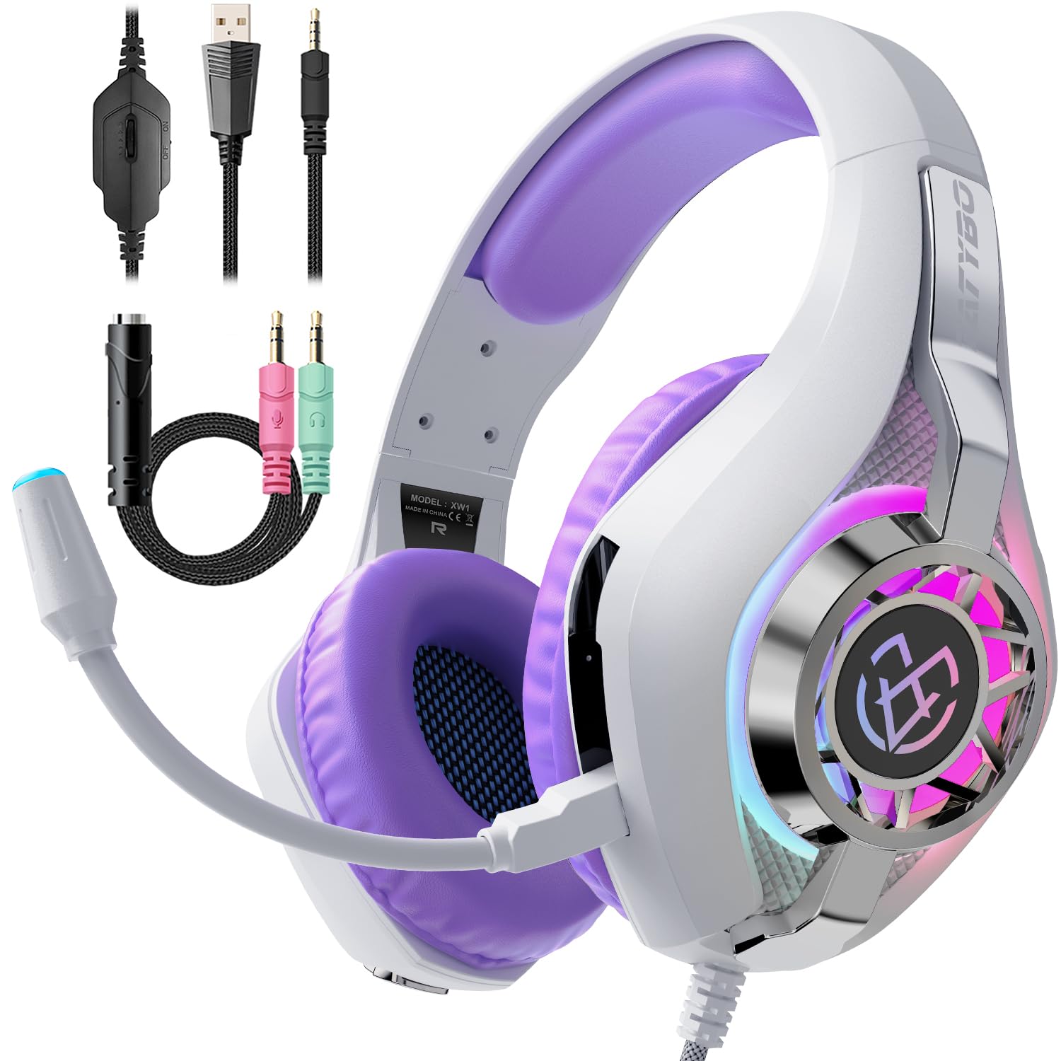 Tatybo Purple Gaming Headset