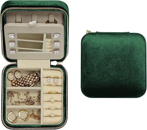 Joyeros para mujer, joyero de viaje, organizador de viaje de joyería, pequeño joyero para mujer, estuche de viaje de joyería, organizador de aretes