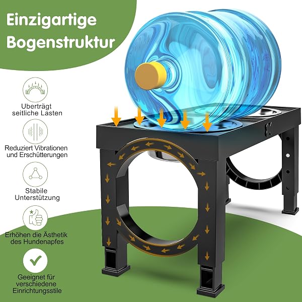 X XBEN Erhöhter Hundenapf, 5 Höhenverstellbar Futternapf für Kleine Mittlere Große Hunde, Futterstation 2 Große Eingedickte Edelstahlschalen, Rutschfester Hundenapf, BPA frei Plastik - 3