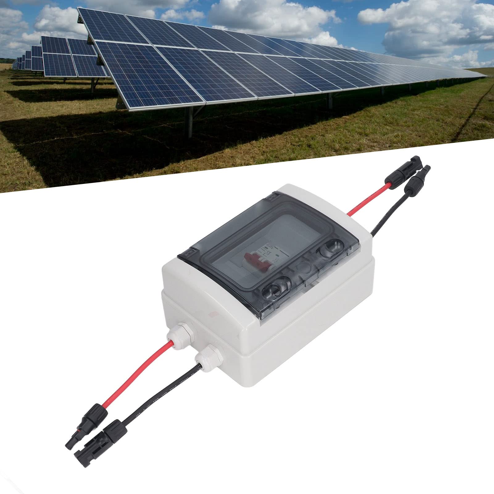 Interruttore automatico CC e sezionatore solare fotovoltaico con custodia impermeabile IP65, interruttore automatico miniaturizzato 500 V 16 A per array fotovoltaici e sistemi di (Aai)