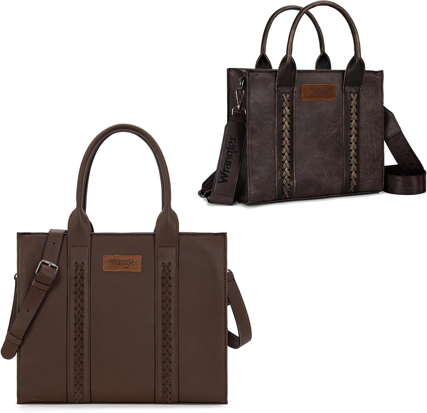 Wrangler Large Work Tote Bag and Medium Tote Bag for Women Designer Satchel Handbags Top-handle Purses with Strap
