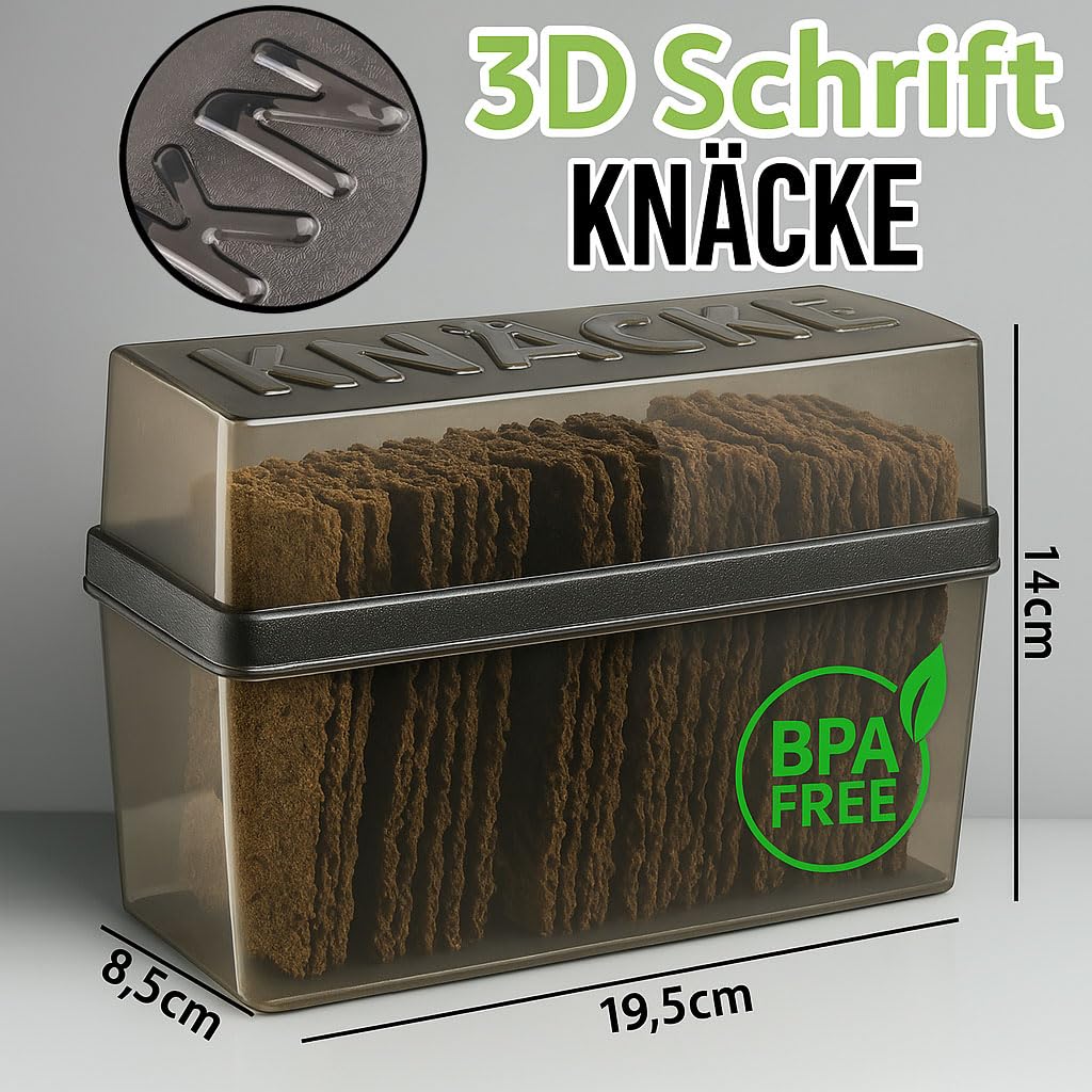 contenitore per pane croccante con coperchio - Brotbox - ermetico - scatola per la conservazione - Trasparente/bianco (2 pezzi - mix)