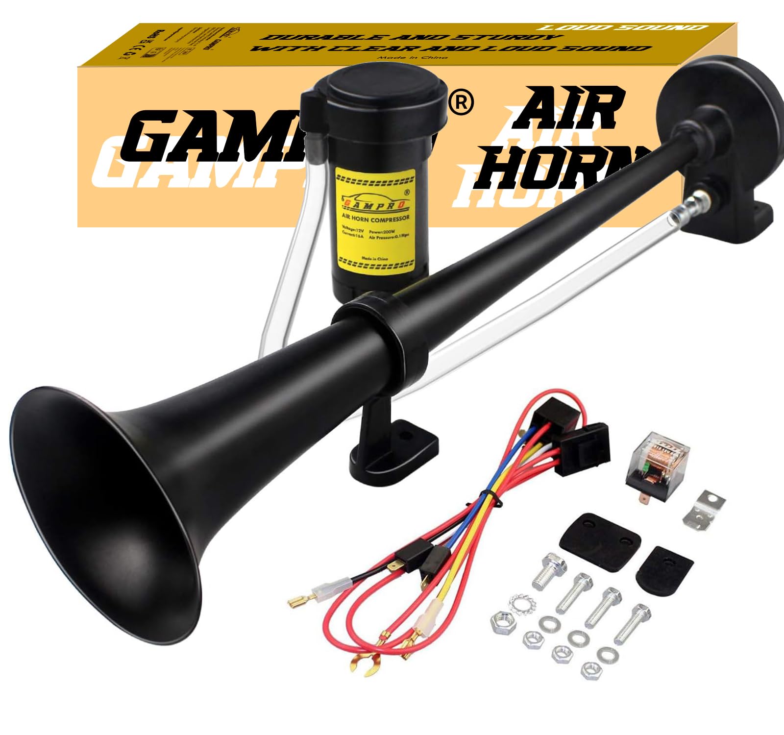 Amazon.com: GAMPRO 12V 150DB Car Air Horns, 18 Inches Chrome Zinc