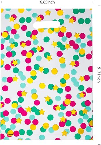 Miniatura 3 de HABILE Paquete de 48 bolsas de regalo de plástico para fiestas bolsas de regalo duraderas con asas bolsas de plástico para golosinas bolsas de