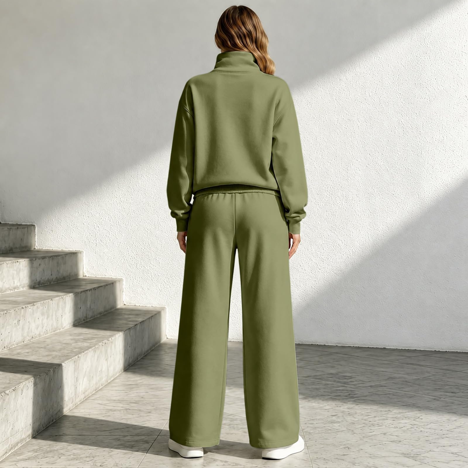 Tuta Da Ginnastica Donna 2 Pezzi Completi Da Ginnastica Manica Lunga Girocollo Completo Palestra Tuta Sportiva Casual Set Top E Pantaloni a Gamba Larga Tute Per Jogging Yoga Fitness Da Casa Autunno
