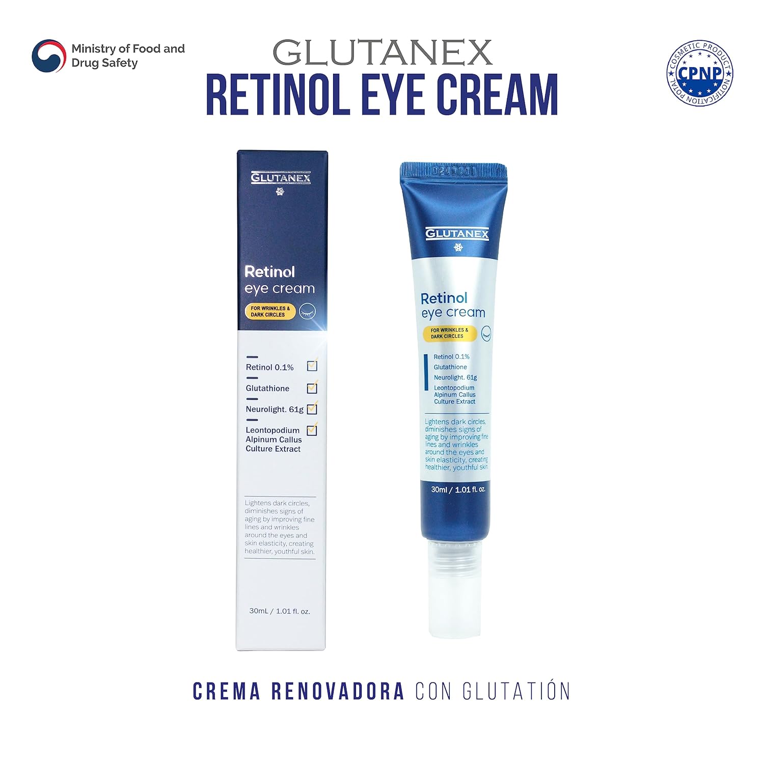 Glutanex Retinol Eye Cream, 30ml / 1.01 fl oz - Image 3