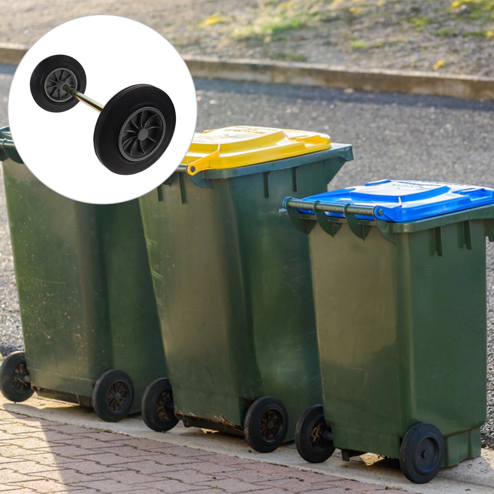 ABOOFAN Rueda de Repuesto de Goma para Bote de Basura Galón Diseño Grueso y Eje Reforzado para Fácil Movimiento en Sistemas de Saneamiento
