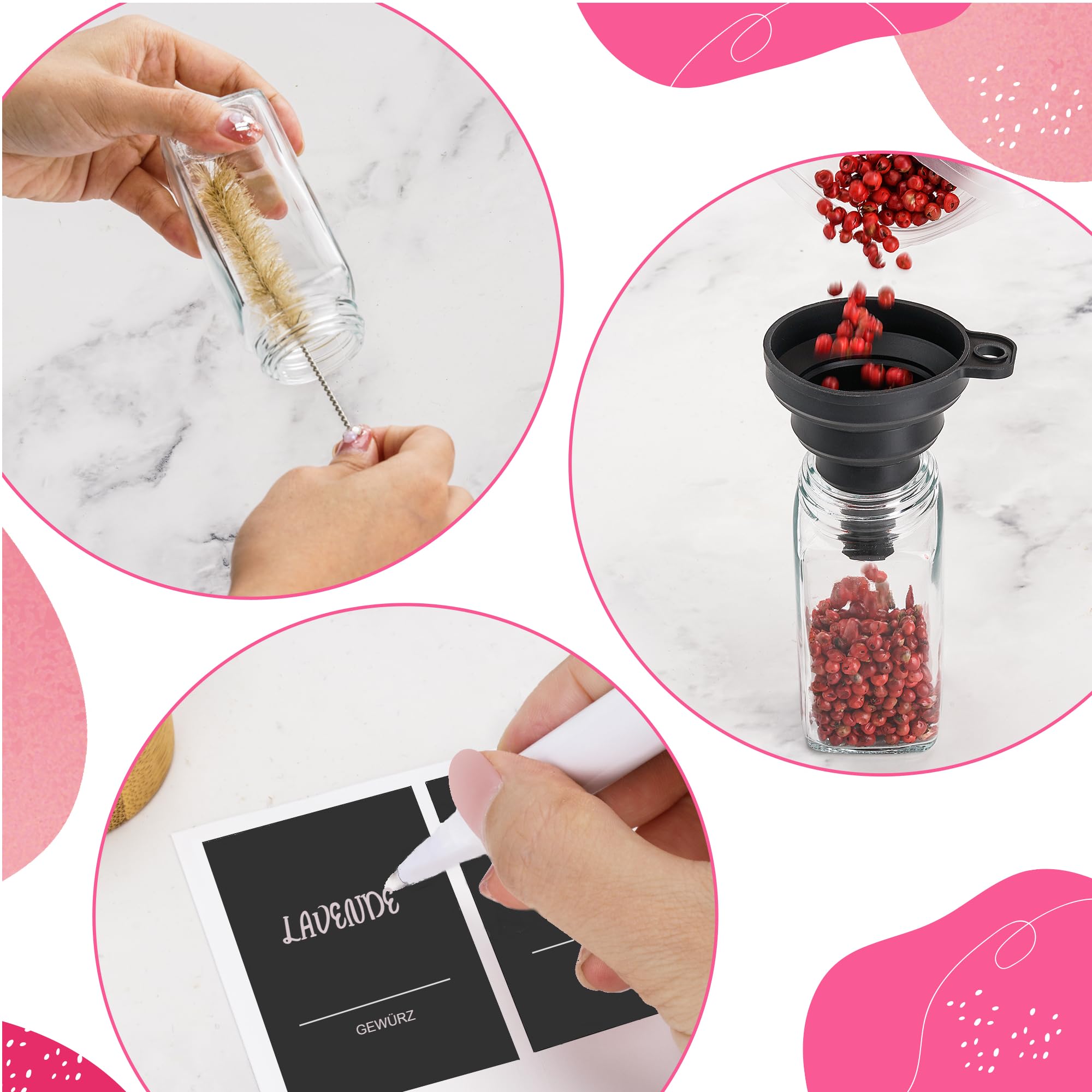 Pots D'herbes Aromatiques, Carrés, Avec étiquettes à épices, Lot De 10