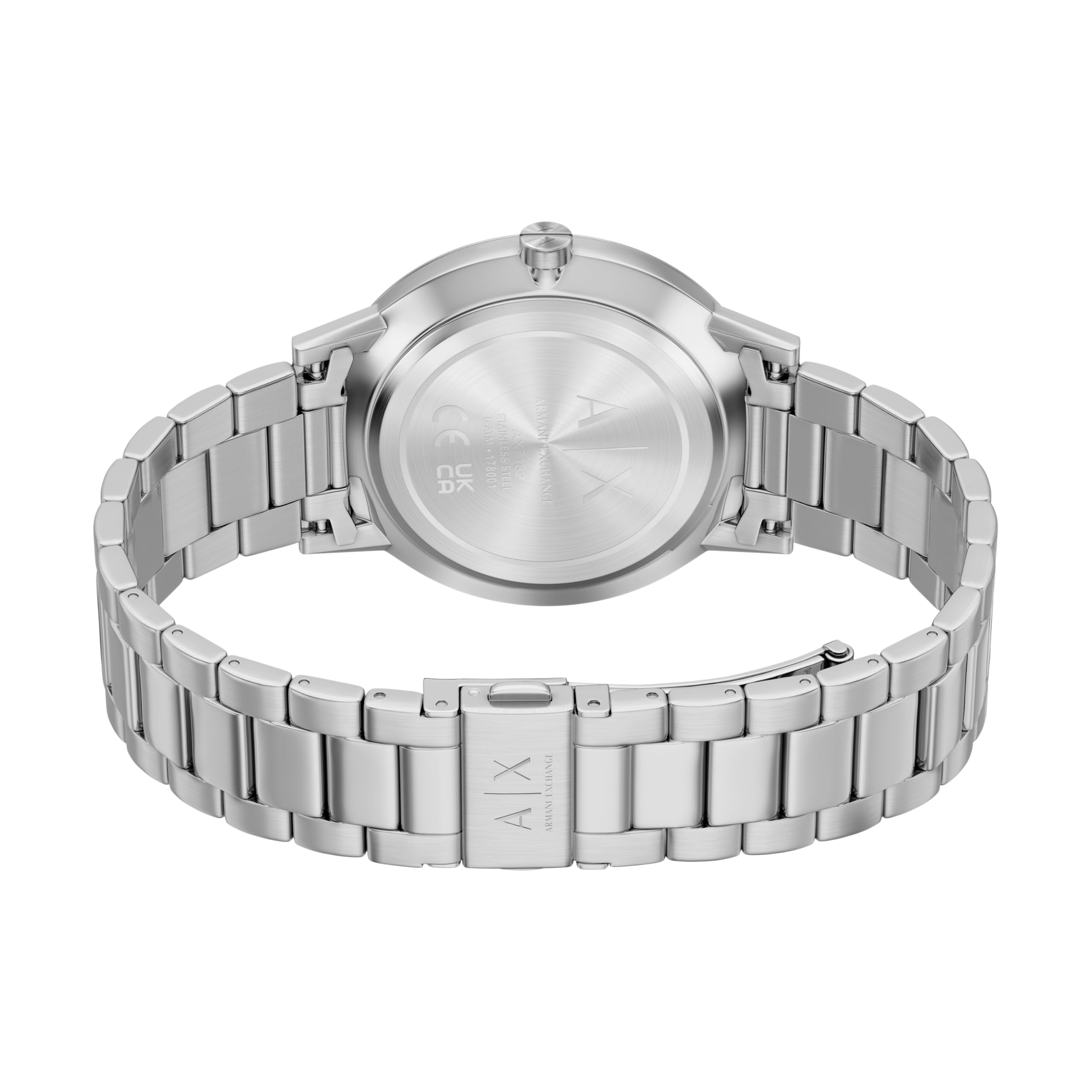 Armani Exchange A|X - Set orologio e bracciale da uomo a tre lancette in acciaio inox