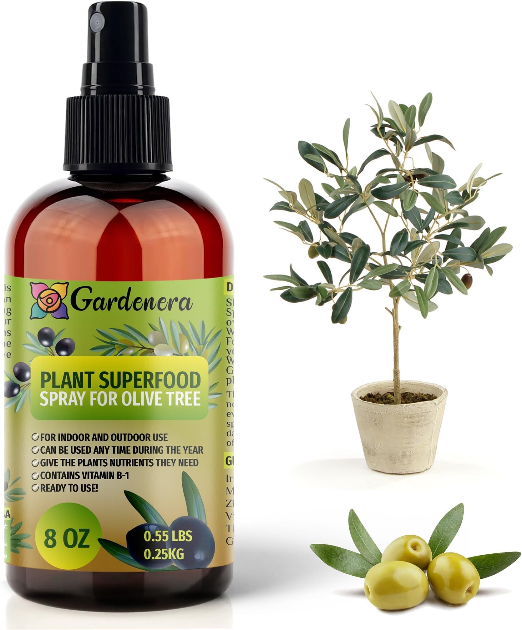 𝐁𝐄𝐒𝐓𝐒𝐄𝐋𝐋𝐄𝐑 Plant Superfood for Olive Tree with B1 Vitamin, Glucose and Essential Minerals - Organic Plant Food Fertilizer for Indoor & Outdoor Olive Trees - 8oz