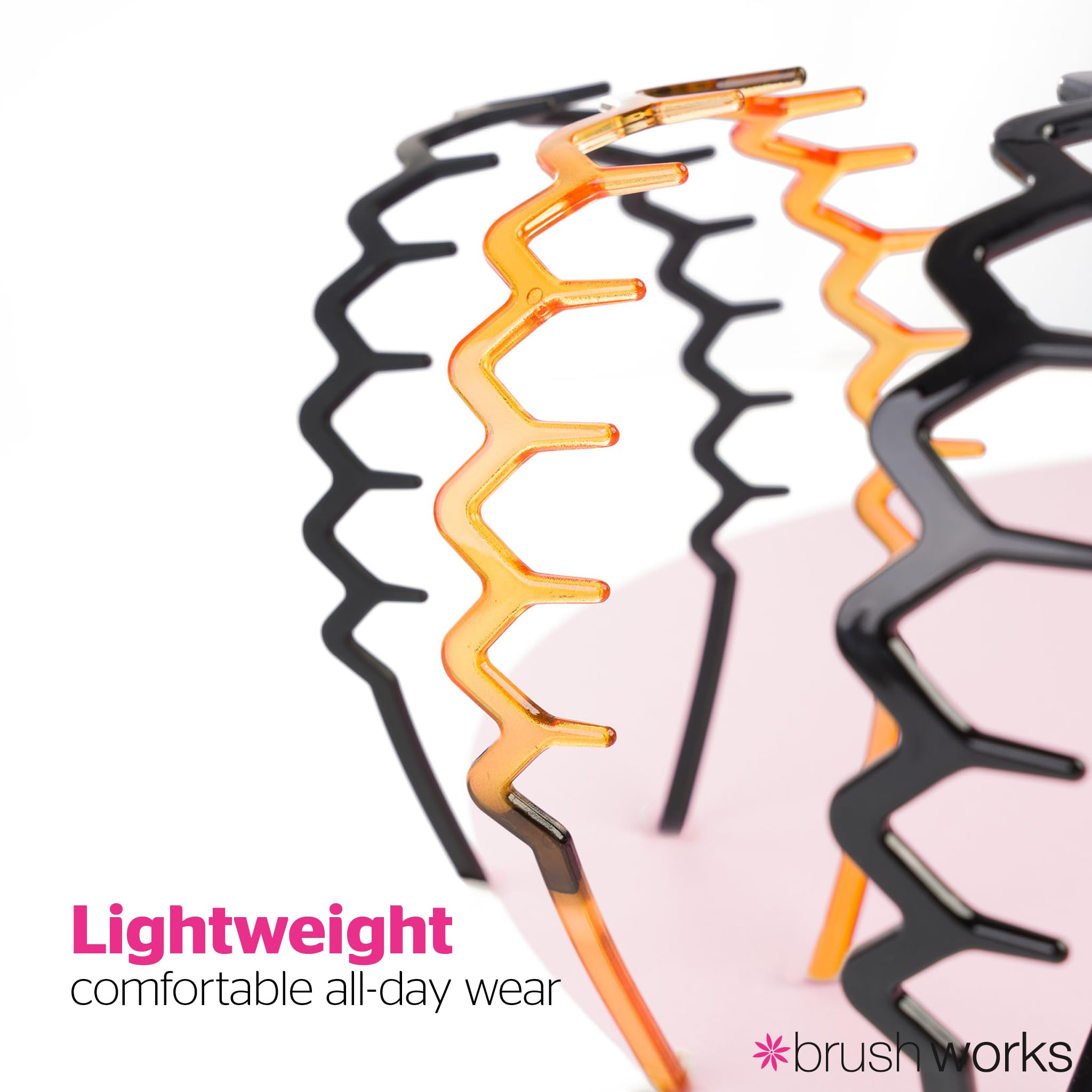 Brushworks Zig Zag Headband - 3 Pack