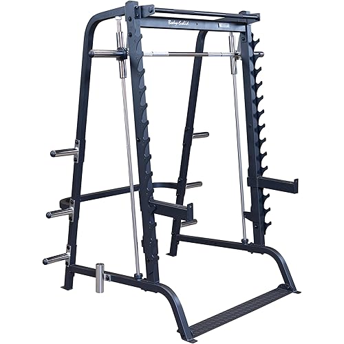 Body-Solid Precise 7° Angle Smith Machine Home Gym - Strength Training Equipment with Adjustable Safeties, Squat Rack Cage, Half Rack & Weight Cage Power Rack - Ideal for Amateurs & Professionals