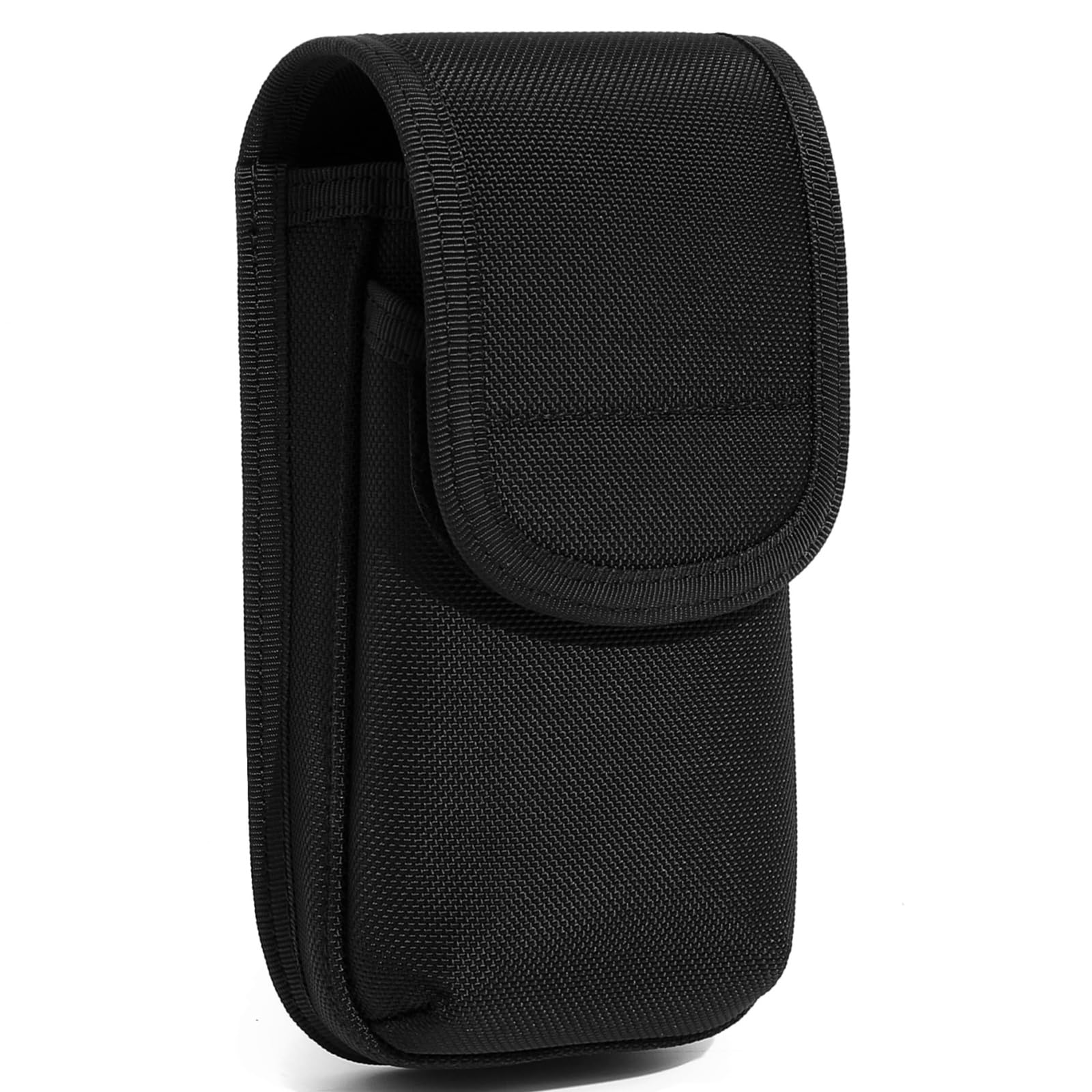 TACNEX Duty Belt Cell Phone Holster Case Universal Mobile Phone Holder Pouch fit MOLLE Vest Tactical Utility Belt Hevay Duty Nylon Carrier Bag for Police Law Enforcement Security EMS EMT Black