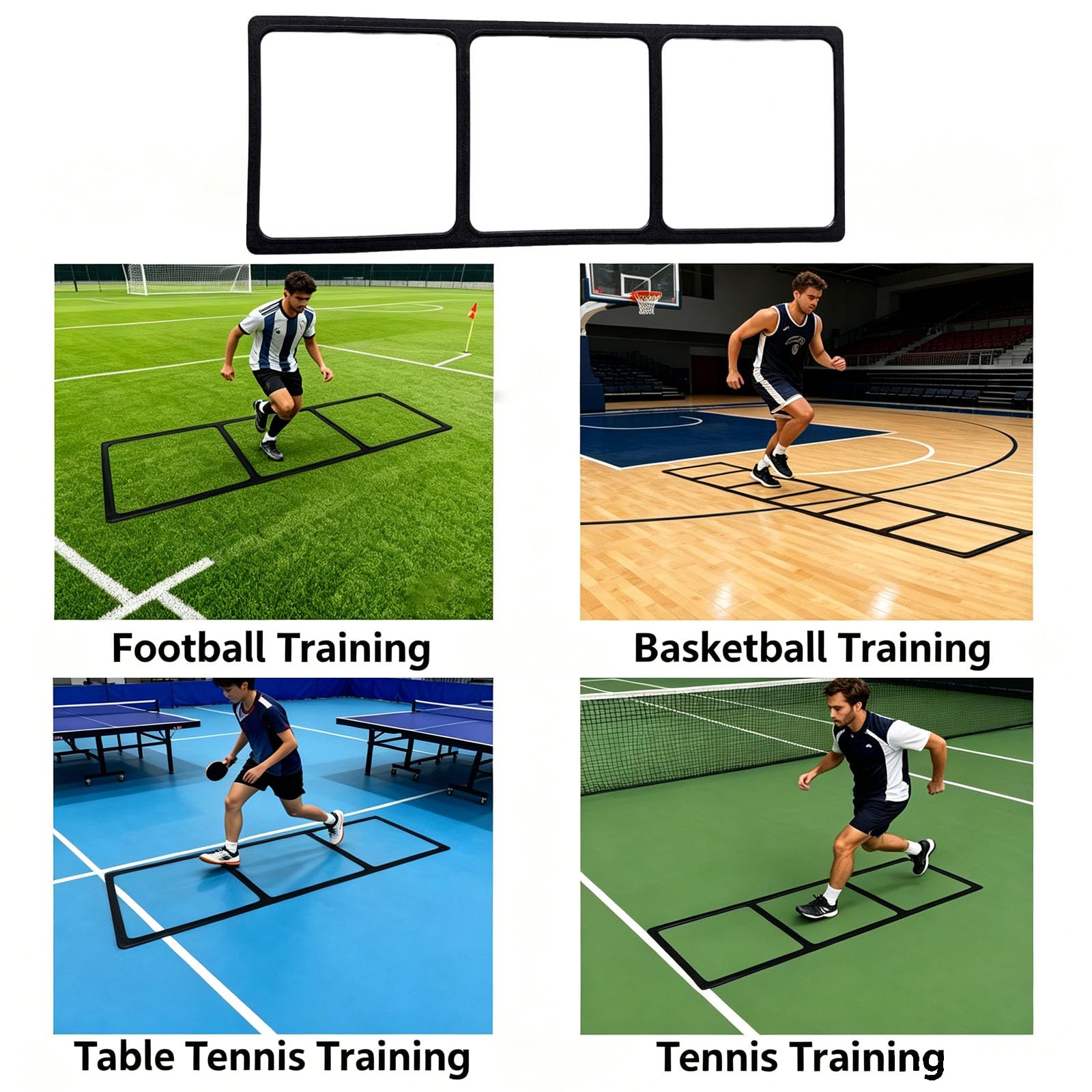 Set di 5 scalette per agilità in silicone per esercizi di movimento rapido e coordinazione in sport, fitness, atletica, allenamento