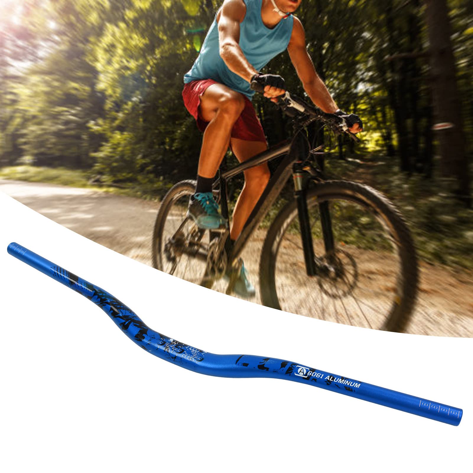 Manubrio per Bici, 31.8x720mm Manubrio Extra Lungo per Bici Manubrio per Bici in Lega di Alluminio Manubrio Adatto per la Maggior Parte delle Bici Bici da Strada BMX(Blu)