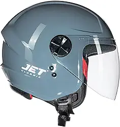 Capacete Moto Aberto Fly New Jet Cinza Brilhante