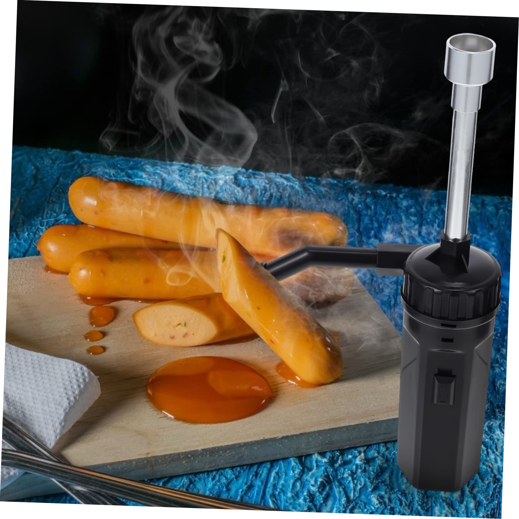 BESPORTBLE Affumicatore Portatile per Alimenti, Leggero e Riutilizzabile, in Plastica e Acciaio Inossidabile, per Ristorante e Picnic, a Batteria Secca