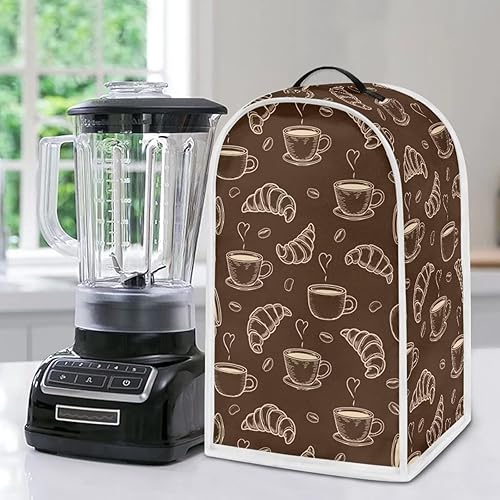 Miniatura 4 de HUISEFOR Croissant - Fundas para licuadora con diseño de café, para electrodomésticos de cocina, cubierta antipolvo, lavable, antisalpicaduras, para
