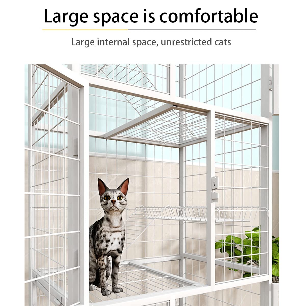 Amazon | 猫ケージ小動物檻、大型猫のケージ3層58インチの金属子猫の家
