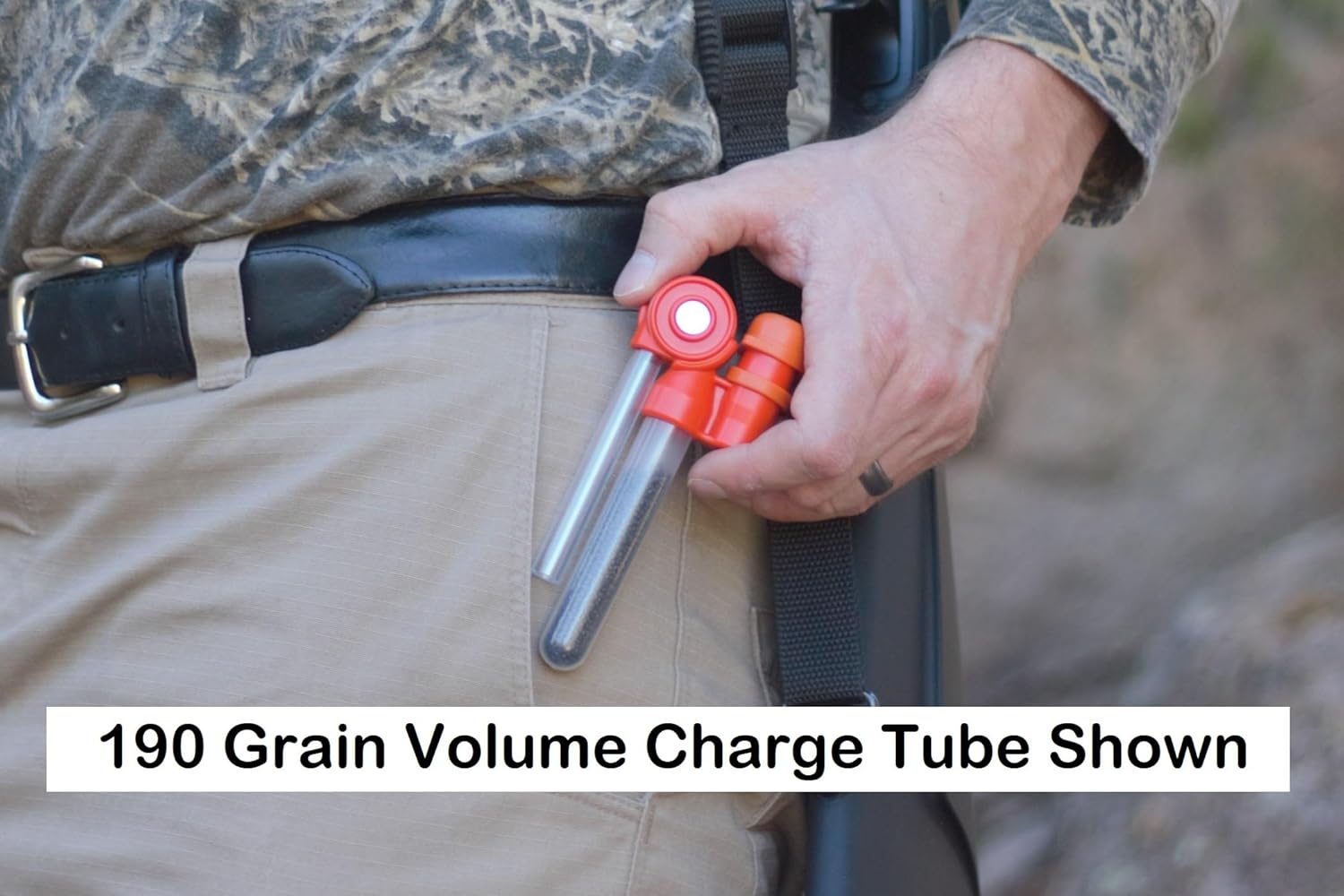 Muzzleloader Quick Loader - Muzzleloader Speed Loader for BH209 and Loose Black Powder - includes BH209 Charge Tubes and Funnel in a Compact Quick Load, Orange