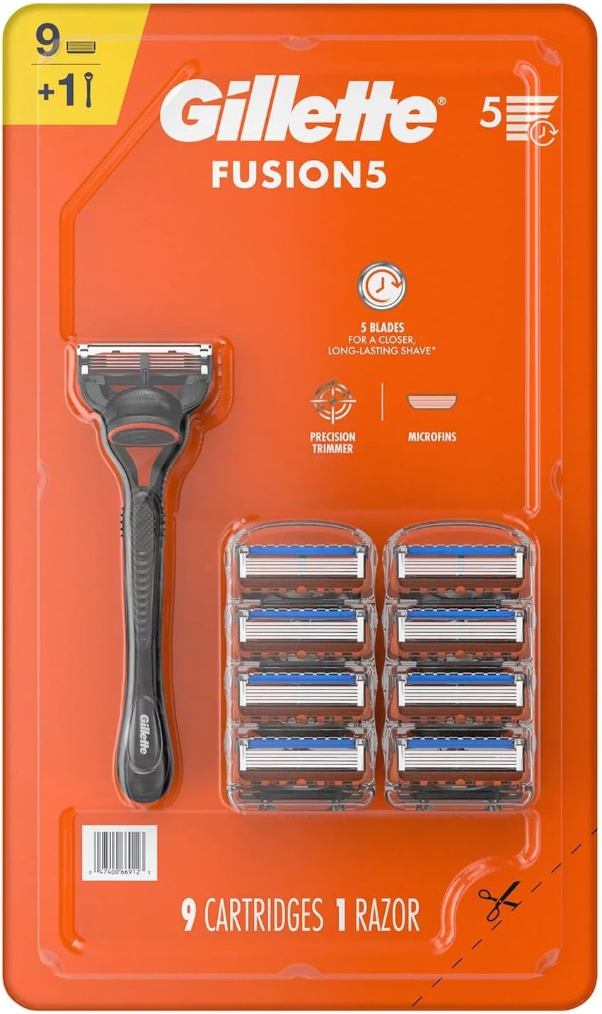 Fusion5 Men's Razor Handle + 9 Blade Refills