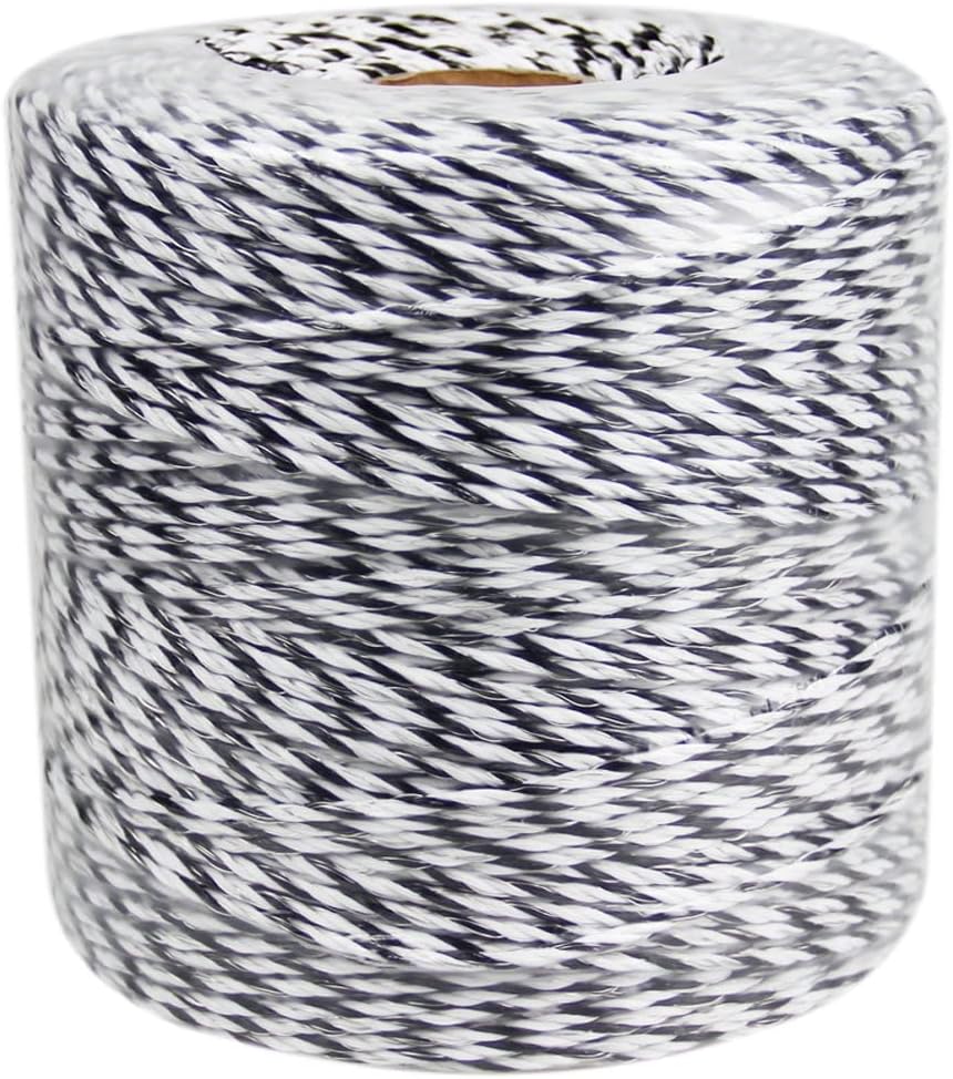 Portable Electric Fence Polywire, 1312 Feet 400 Meter, 9 Conductors, Black and White Color