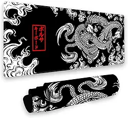 Mouse Pad Gamer Profissional Antiderrapante Games 90x40cm Dragão Preto